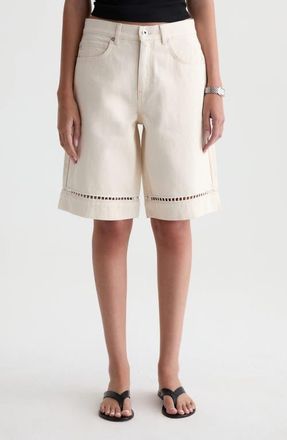 AG - Adriano Goldschmied Thalia Ladder Stitch Detail Denim Shorts in Fresh Air at Nordstrom, Size 32