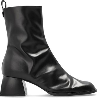 Nodaleto Enkellaarsjes met hak - Dames - Laarzen met Hak - Zwart - 41 EU - Leer - Schoenen