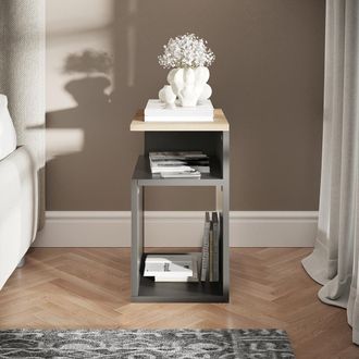 Vicco Comodino Camera Da Letto Elios, Antracite/rovere Dorato, 25 X 65.3 Cm, Vicco