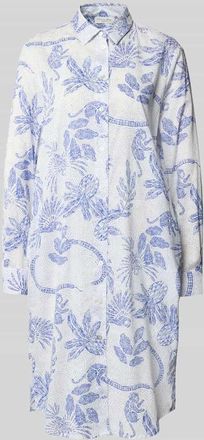 Christian Berg Hemdblusenkleid mit Umlegekragen in Blau, Größe 34