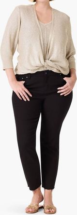 Nic+Zoe Subtle Sparkle 4-Way Cardigan In Brown Rice