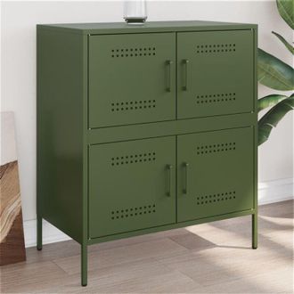 vidaXL Credenza Verde Oliva 68x39x79 cm in Acciaio - Vidaxl