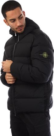Stone Island Heren Stone Island Nylon donsjack met capuchon in zwart