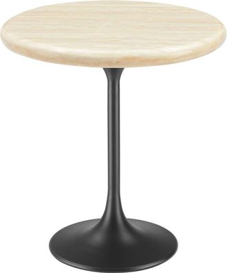 ModWay Lippa 20In Round Artificial Travertine Side