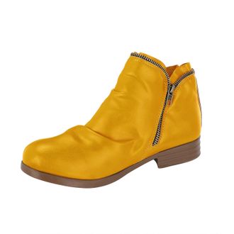 Generic cfpqv Ankle Boots Womens Flat Leather Chelsea Boots Flat Womens Ankle Boots Casual Leather Boots Pleat Cowboy Western Boots Lightweight Ankle Boots Sh