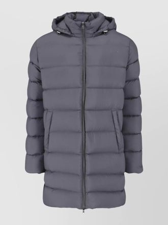 Herno hooded coat quilted pattern drawstring hood