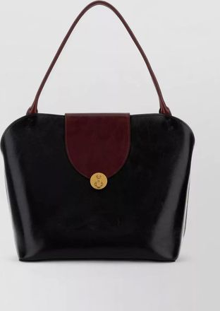 Versace leather shopping bag structured shape top handle