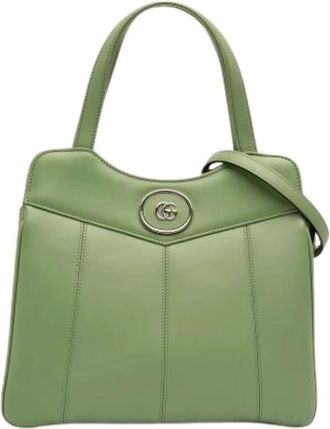 Gucci Pre-owned Petite GG Tote - Dames - Vintage Handtas - Groen - ONE Size - Leer - Vintage