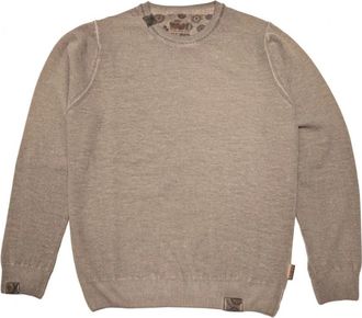 Bob Bruine Ronde Hals Woltrui - Heren - Ronde hals truien - Bruin - XL - Wol - Truien & Vesten