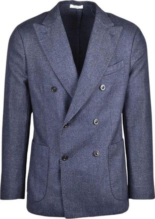 Boglioli Jassen, Heren, Blauw, M, Wol, Blazer Doppiopetto