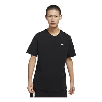 Nike Sportswear Solid Color Embroidered Logo Micro Mark Round Neck Casual Short Sleeve Black BV0508-010