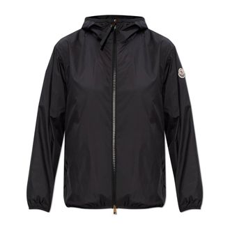 Moncler Rain Jackets, female, Black, Size: S Fegeos Hooded Jacket