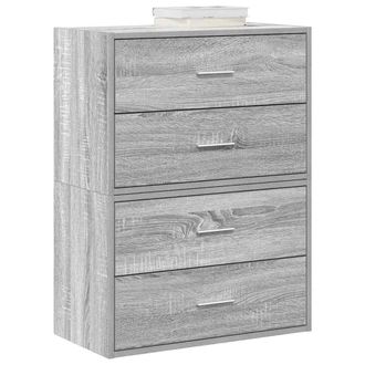 Berkfield Home Cabinets with 2 Drawers 2 pcs Grey Sonoma 60x31x40 cm Engineered Wood | Size: 60 x 31 x 40 cm