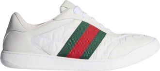 Gucci White Stripes Screener Sneakers
