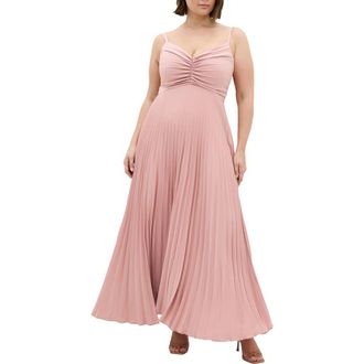 City Chic Ariana Pleated Sleeveless Dress in Vintage Rose at Nordstrom, Size Xxxs