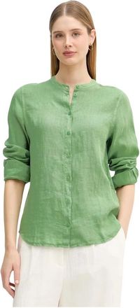 Mos Mosh Artina Linnen Shirt - Dames - Overhemden - Groen - XS - Linnen - Overhemden