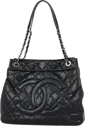 Chanel Matelasse Black Grained Calfskin Tote Bag (Pre-Owned)