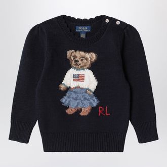 Polo Ralph Lauren Maglione Polo Bear blu navy in cotone