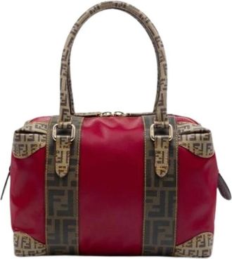 Fendi Pre-owned Boston Bag - Dames - Vintage Handtas - Rood - ONE Size - Leer - Vintage