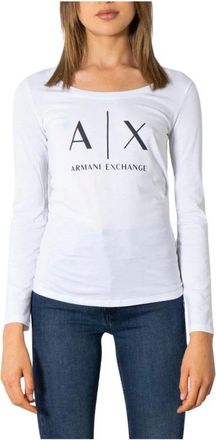 A|X Armani Exchange Tops, Dames, Wit, XL, Katoen, Gedrukt T-shirt voor vrouwen