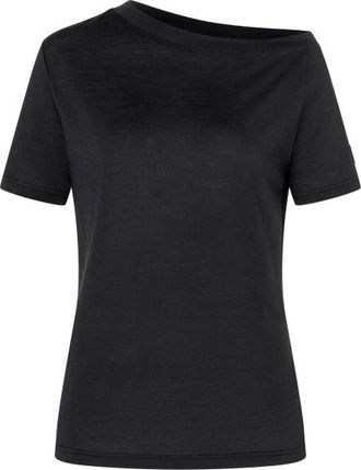 super.natural Drop Shoulder Tee Merinoshirt f&uuml;r Damen | schwarz
