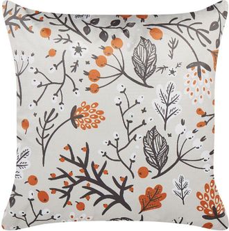 Beliani Beliani - Coj&iacute;n De Terciopelo Blanco Crema 45 X 45 Cm Multicolor Oto&ntilde;al Relleno Montbretia