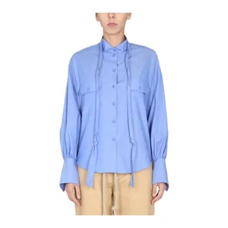 JEJIA Mujer, Blusas y Camisas, Azul, Talla: S