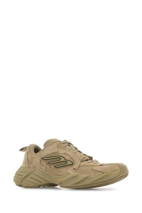 Balenciaga Mens Beige Suede Monday Sneakers