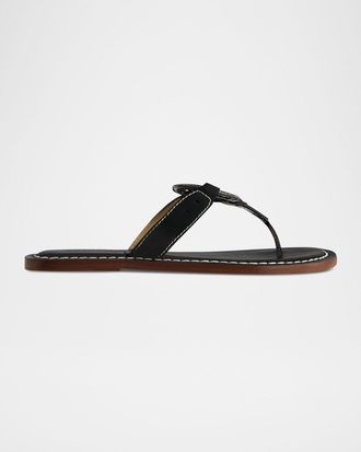 Bernardo Matrix Patent Leather Flat Thong Sandals