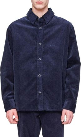 A.P.C. Bobby Corduroy Shirt Jacket With Classic Button Closure