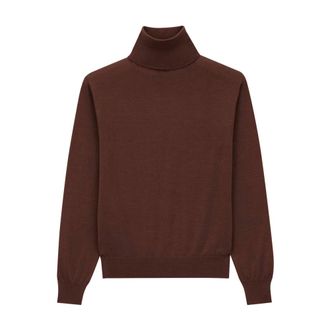 Saint Laurent Turtlenecks, male, Brown, Size: M Turtleneck Sweater
