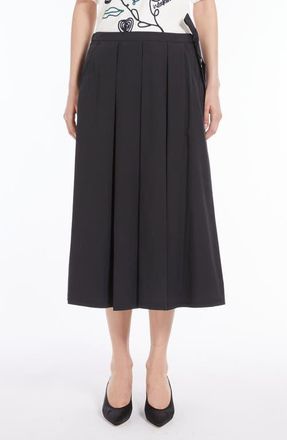 Max Mara Folk Tie Detail Cotton Skirt in Black at Nordstrom, Size 10