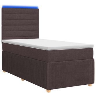 vidaXL Letto Box Spring Led Con Materasso Marrone Scuro 80 X 200 Cm Vidaxl