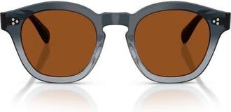 Oliver Peoples Boudreau La 48mm Round Sunglasses in Twilight Gradient /Brown at Nordstrom