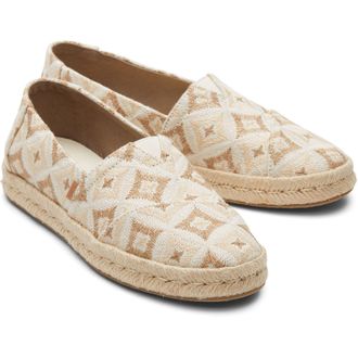 Toms Toms Alpargata Rope 2.0 WoMens Natural Geo Espadrilles - Size UK 7
