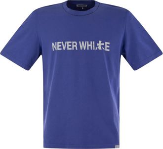 Premiata Hot-Dyed Katoenen T-shirt met Zeefdruk - Heren - T-shirts - Blauw - S - Katoen - Tops