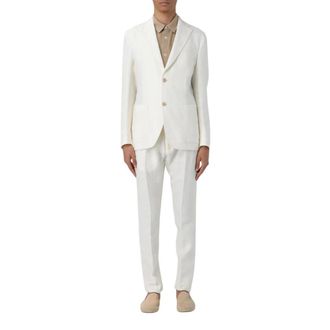 Eleventy Heren, Pakken, Wit, Maat: XL Linnen