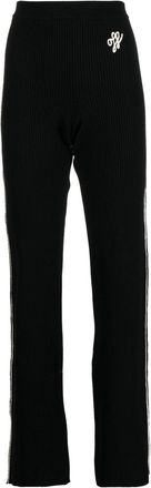 Off-white Outline knitted track pants - women - Polyamide/Wool/Elastane - 44 - Black