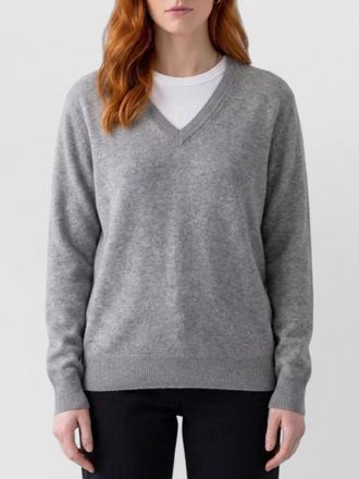 The Row cashmere v-neck long-sleeve fine-knit sweater