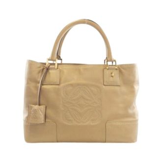 Loewe Pre-owned Handbags, female, Beige, Size: ONE SIZE Pre-owned Leather Handbag