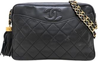 Chanel Pre-owned Cross Body Bags, female, Black, Size: ONE SIZE Pre-owned Vintage Shoulder Bag