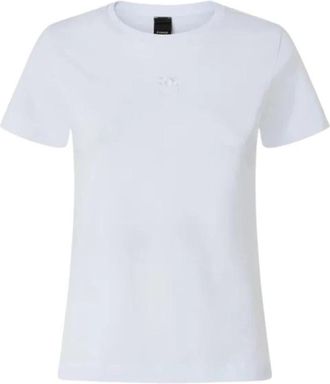 Pinko T-Shirt Jersey Patch - Dames - T-shirts - Wit - L - Denim - Tops