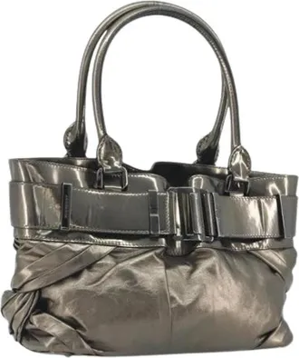 Burberry Pre-owned Vintage Tote Bag - Dames - Vintage Shopper - Grijs - ONE Size - Leer - Vintage