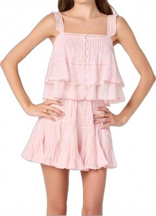 Astr Delia Ruffle Top In Pink