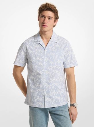 Michael Kors Floral Stretch Cotton Short-Sleeve Shirt