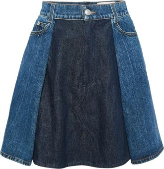 Alexander McQueen Rok met vlakken - Blauw