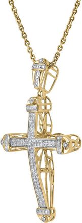 LuvMyJewelry Haven 10K Gold Diamond Cross Pendant - 0.50 CT in 10K Yellow Gold at Nordstrom