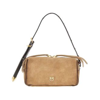 Pinko Pinko - Mini Crossbody Boston-tas - Dames - Tassen - Bruin - Maat: ONE Size Katoen