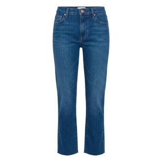 Frame Denim Jeans, Dames, Blauw, W25, Katoen, Le High Straight Raw After