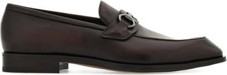 Ferragamo Gancini-buckle loafers - men - CALFSKIN/CALFSKIN/Goat Skin/Calf Leather/Rubber - 11.5EE - Brown